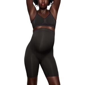 SKIMS Maternity Seamless Sculpt Mid Thigh Short Black S/M NWOT Shapewear